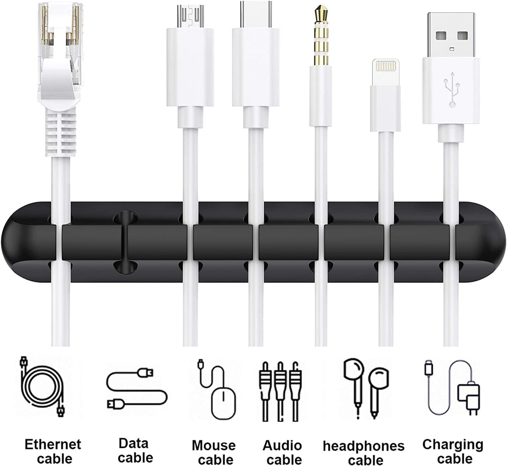 Cable Holder Clips, 3-Pack Cable Management Cord Organizer Clips Silicone Self Adhesive for Desktop USB Charging Cable Nightstand Power Cord Mouse Cable Wire PC Office Home