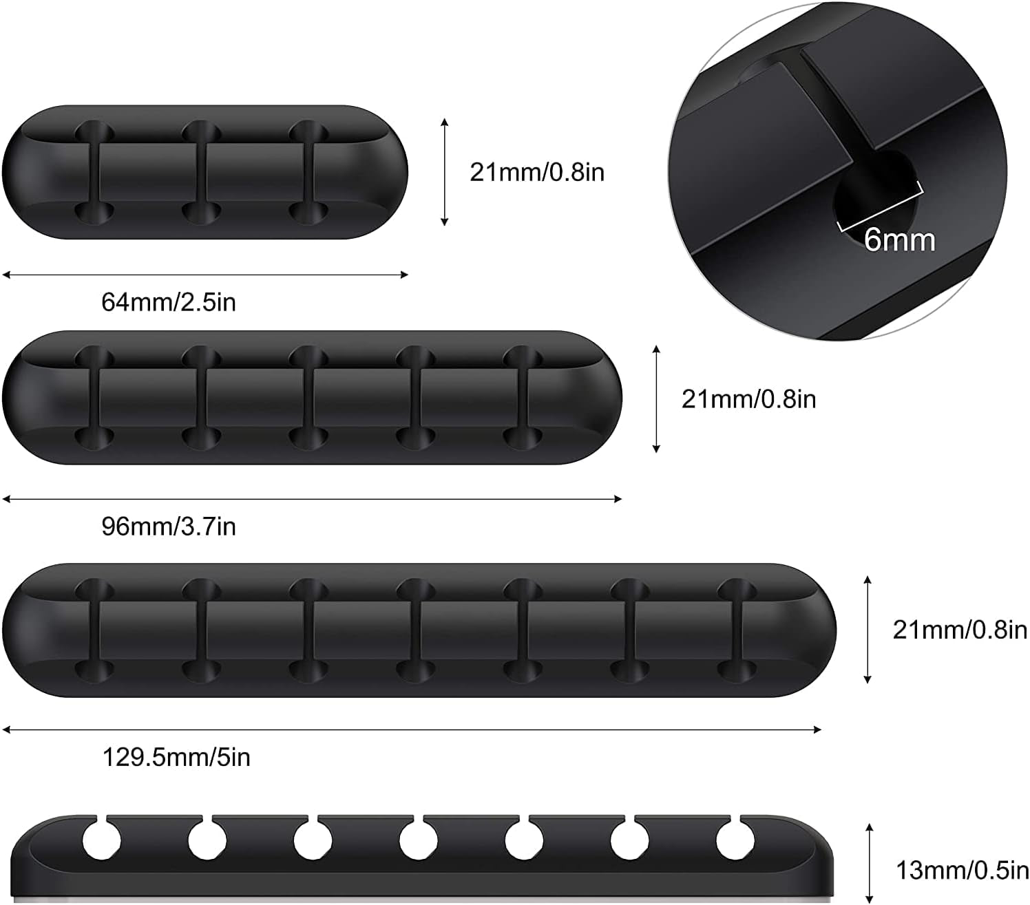 Cable Holder Clips, 3-Pack Cable Management Cord Organizer Clips Silicone Self Adhesive for Desktop USB Charging Cable Nightstand Power Cord Mouse Cable Wire PC Office Home