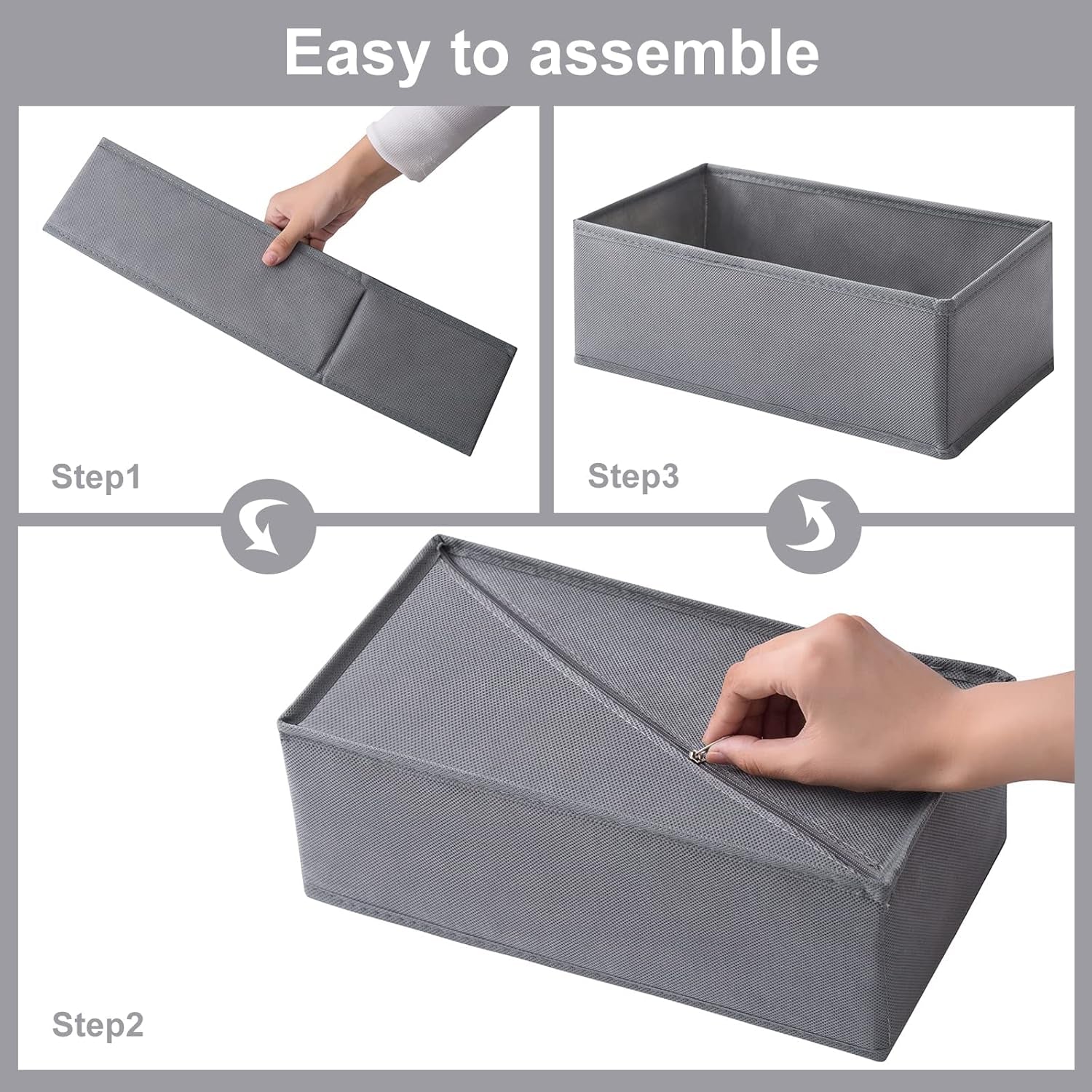 6 Packs Dresser Drawer Organizers for Clothing,Woven-Fabric Baby Clothes Organizer and Storage in Bedroom-Closet & Drawer Organization-1 Large Cell