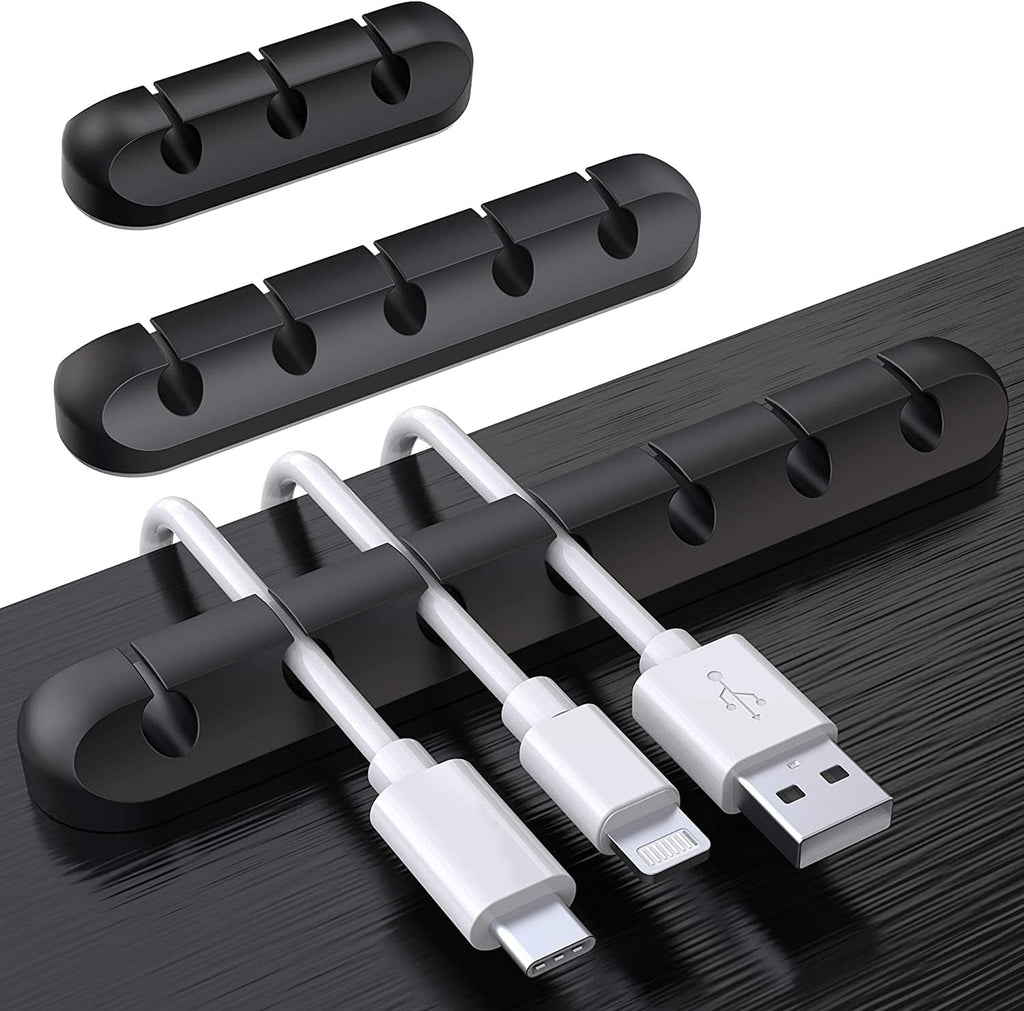 Cable Holder Clips, 3-Pack Cable Management Cord Organizer Clips Silicone Self Adhesive for Desktop USB Charging Cable Nightstand Power Cord Mouse Cable Wire PC Office Home