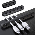 Cable Holder Clips, 3-Pack Cable Management Cord Organizer Clips Silicone Self Adhesive for Desktop USB Charging Cable Nightstand Power Cord Mouse Cable Wire PC Office Home