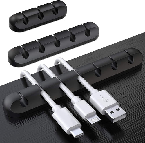 Cable Holder Clips, 3-Pack Cable Management Cord Organizer Clips Silicone Self Adhesive for Desktop USB Charging Cable Nightstand Power Cord Mouse Cable Wire PC Office Home